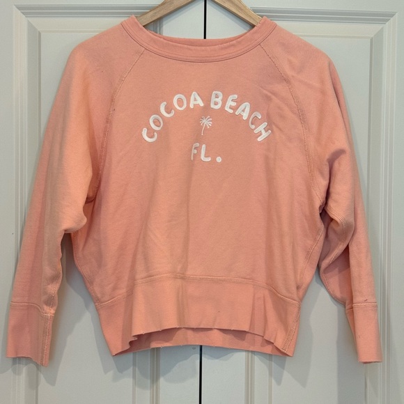 J. Crew Garment-Dyed 'Cocoa Beach' Cotton Sweatshirt in Flirty Peach, size S - Picture 2 of 8